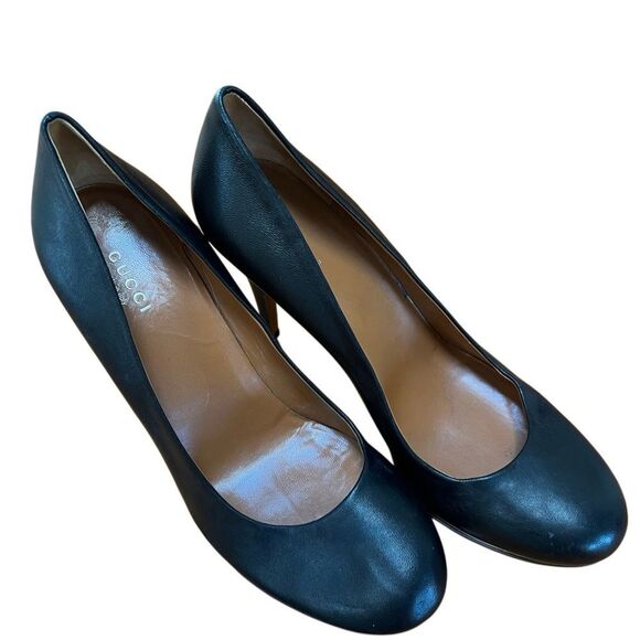 Gucci Nappa Charlotte Pump Stiletto Heels in Black Leather EU 38 US 8 MSRP $540 - Picture 10 of 10